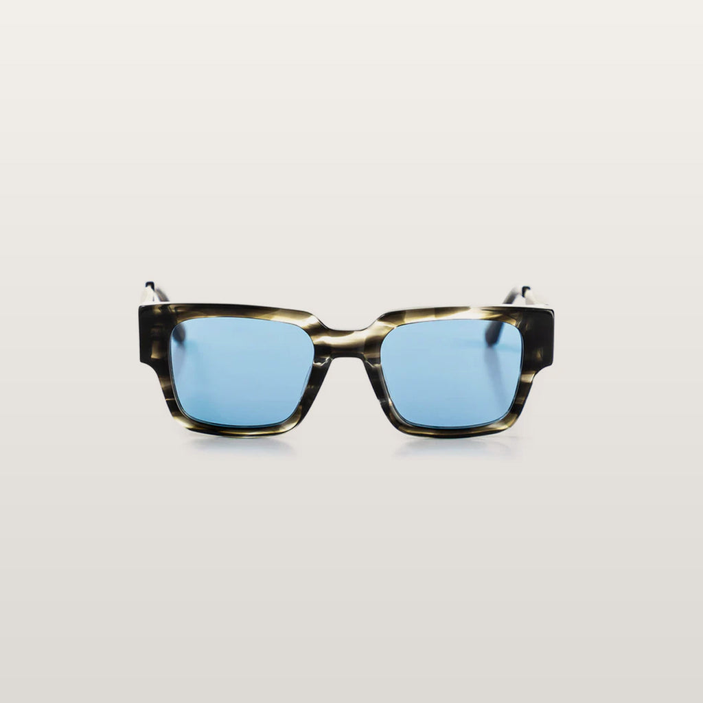 BLACKWOOD Arctic Black Blue — дерев'яні окуляри, Indian sandalwood оправа, блакитні, вигляд спереду