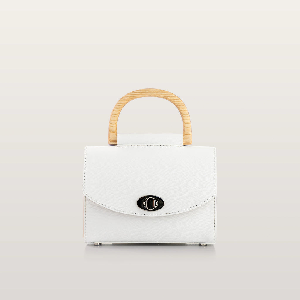 Aurora Mini White Saffiano