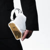 Модель із сумкою BLACKWOOD Fjord Mini White Python, студійна зйомка Black & White